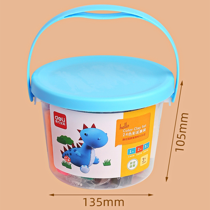 Đất nặn 24 màu + 7 khuôn màu xanh deli 7031-xd