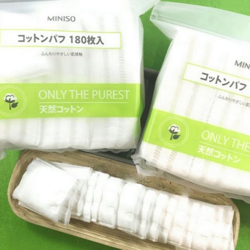 BÔNG TẨY TRANG MINISO JAPAN - 180 MIẾNG