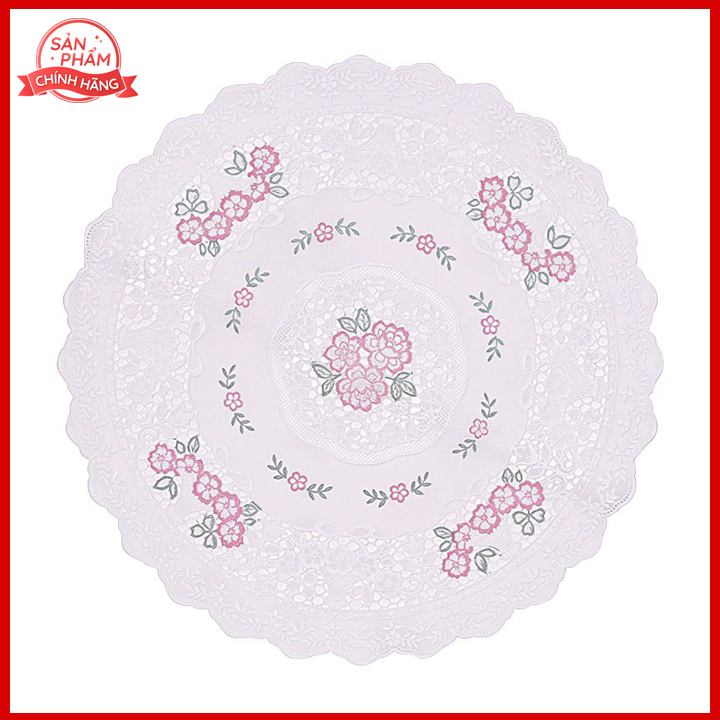 Khăn lót bàn Hoa mai Towa Nhật Bản tròn 40cm nhựa PVC không thấm nước