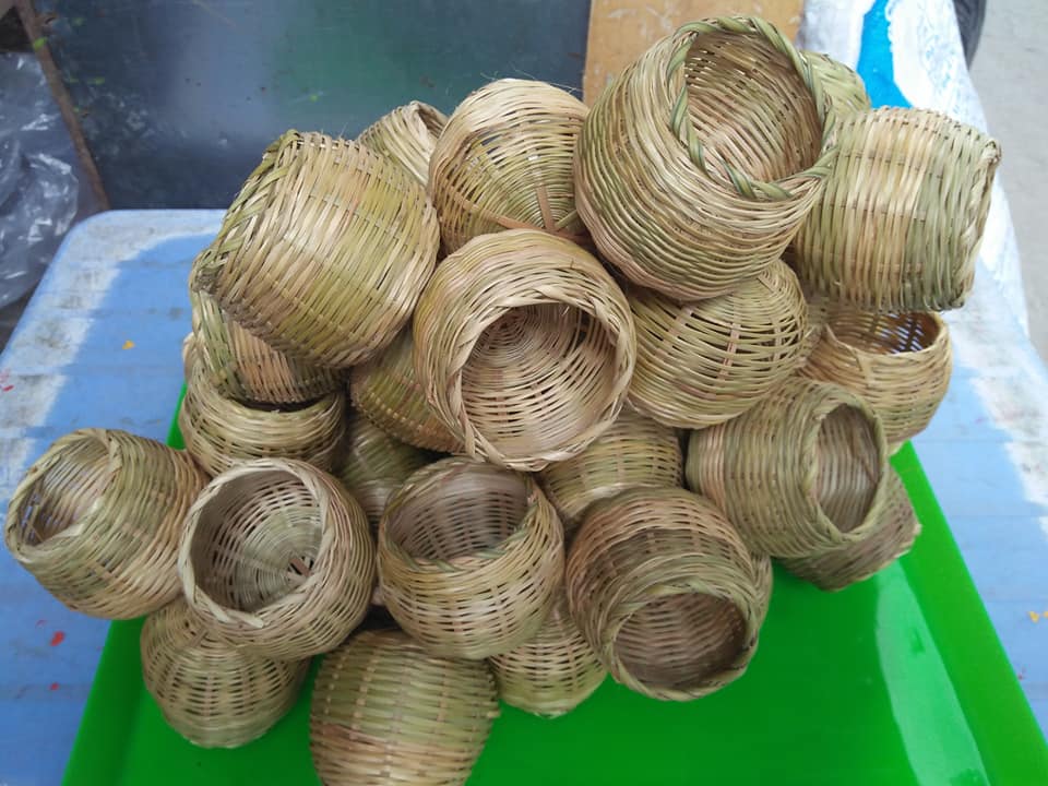 Combo 5 Cóng tre đựng kê, lúa cho cu gáy 6 cm