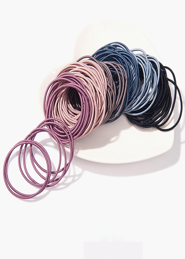 Set 100 yarn elastic hair ties-many colors