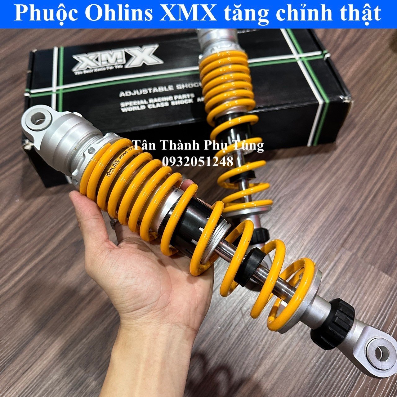 Phuộc Ohlins XMX không bình dầu, tăng chỉnh thật: Wave, Dream, Future ...