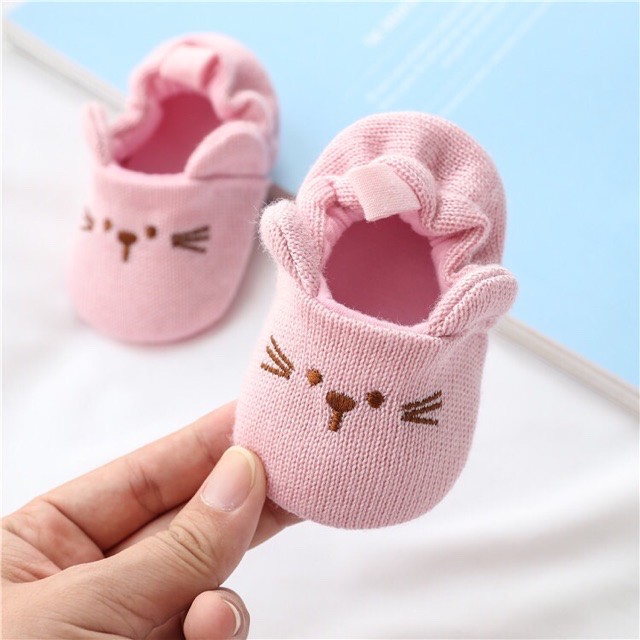 Giày tập đi vải len hình chuột cho bé