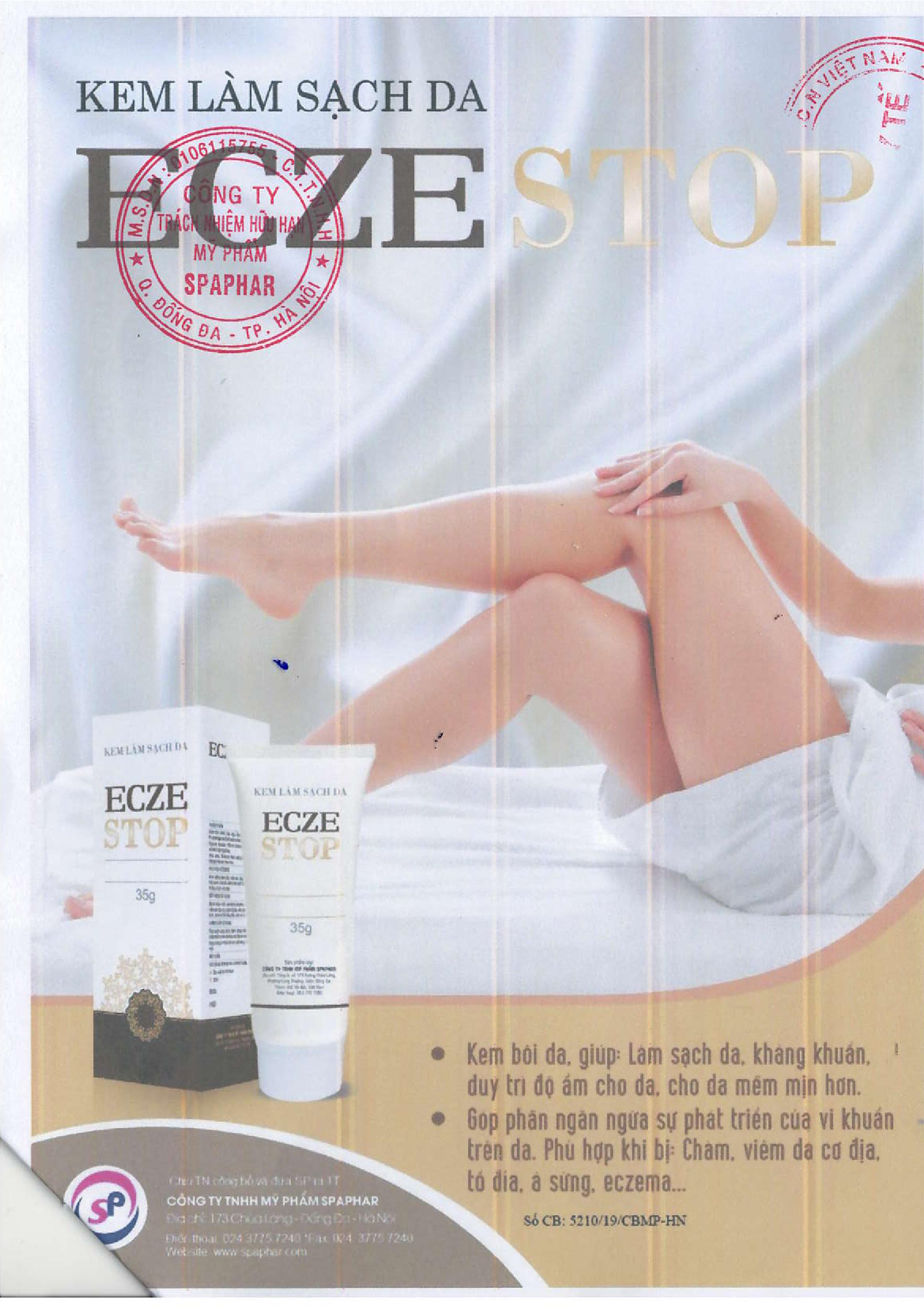 Kem làm sạch da Eczestop tuýp 35g