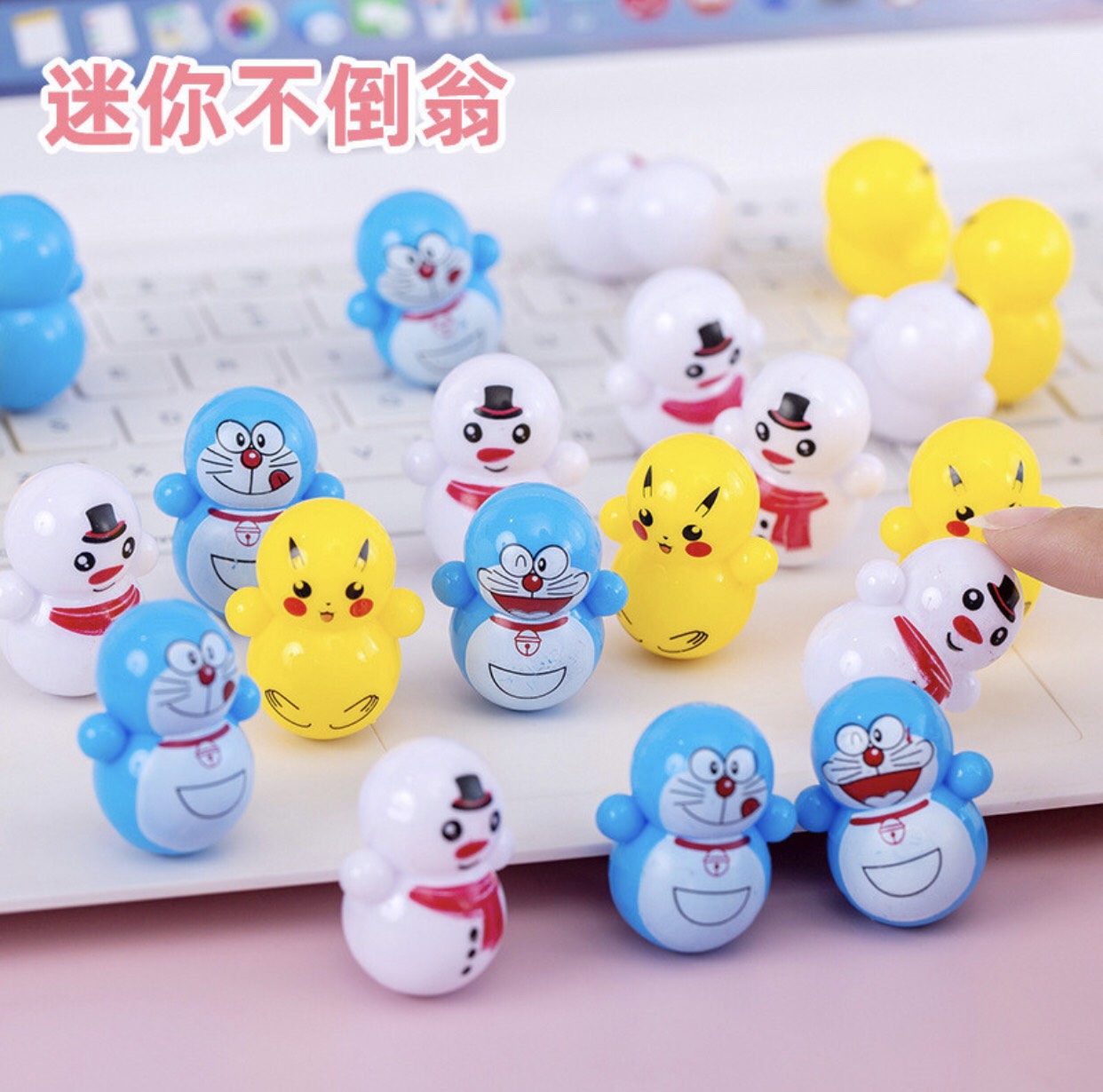Combo 10 con lật đật mini squid game, lật đật doremon cho bé và nhiều mẫu vui nhộn