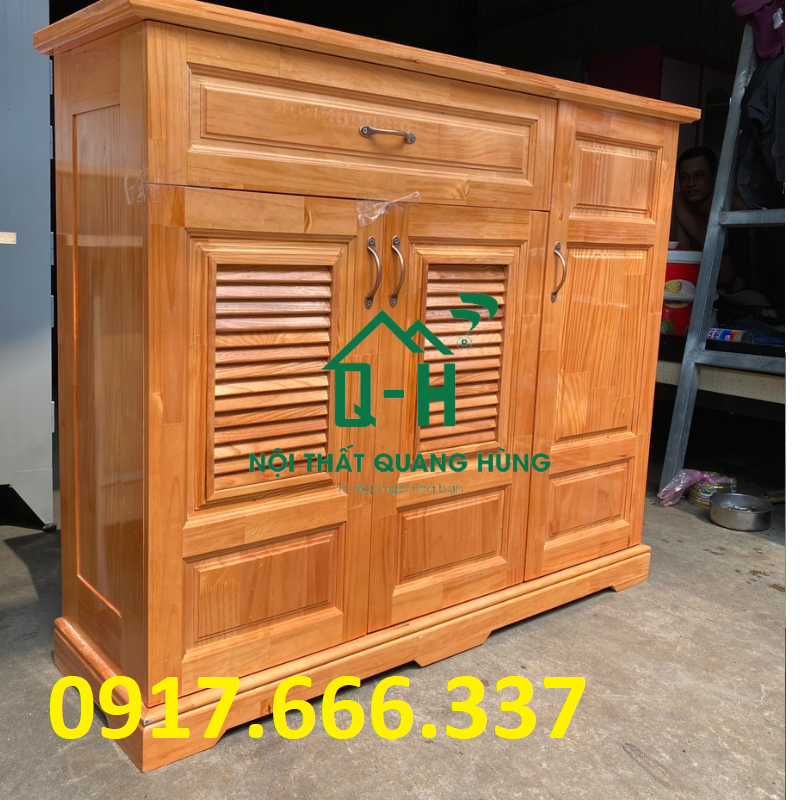 TỦ GIÀY DÉP GỖ THÔNG MÀU NÂU 1M2 CAO CẤP