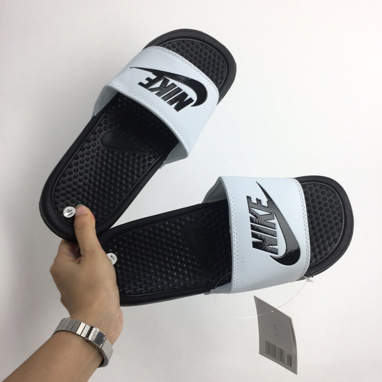 [ Fullbox ] Dép Quai Ngang Nam Nữ-Nike-Đen Trắng