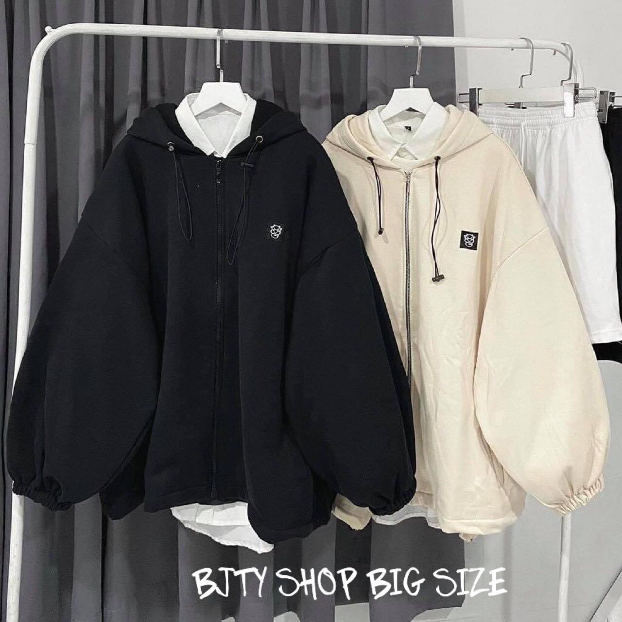 Áo khoác nỉ tay bồng big size 60kg đến 130kg - áo khoác unisex nam nữ big size - áo khoác cặp big size - áo khoác nữ form rộng big size - mũm mĩm house big size