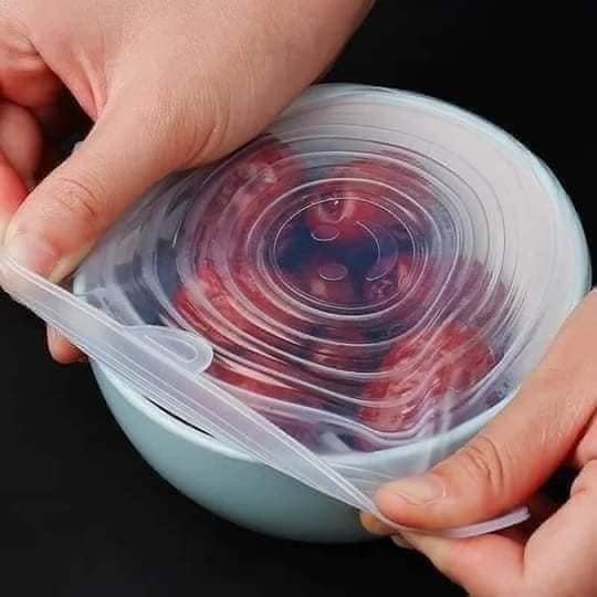 Set 6 nắp đậy silicon, bọc thức ăn tiện dụng