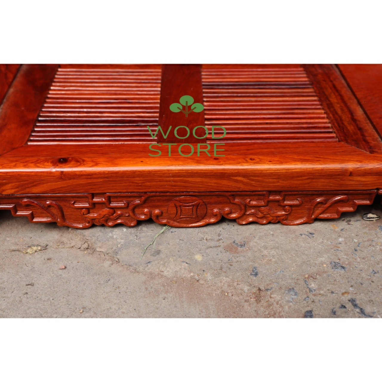 Khay trà nan bằng gỗ hương 53x29cm