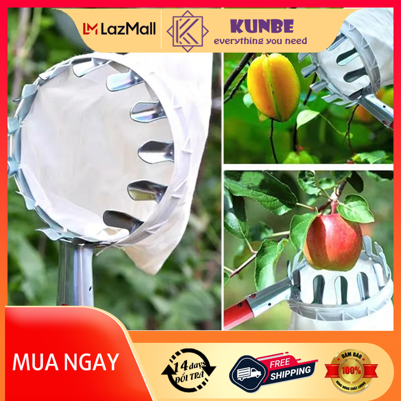 Đầu Vợt Hái Trái Cây, Hái Quả Loại To 16 Cm KUNBE, Chất Liệu Kim Loại Chắc Chắn, Kèm Bộ Ốc Có Thể Gắn Sào Gậy Tiện Lợi
