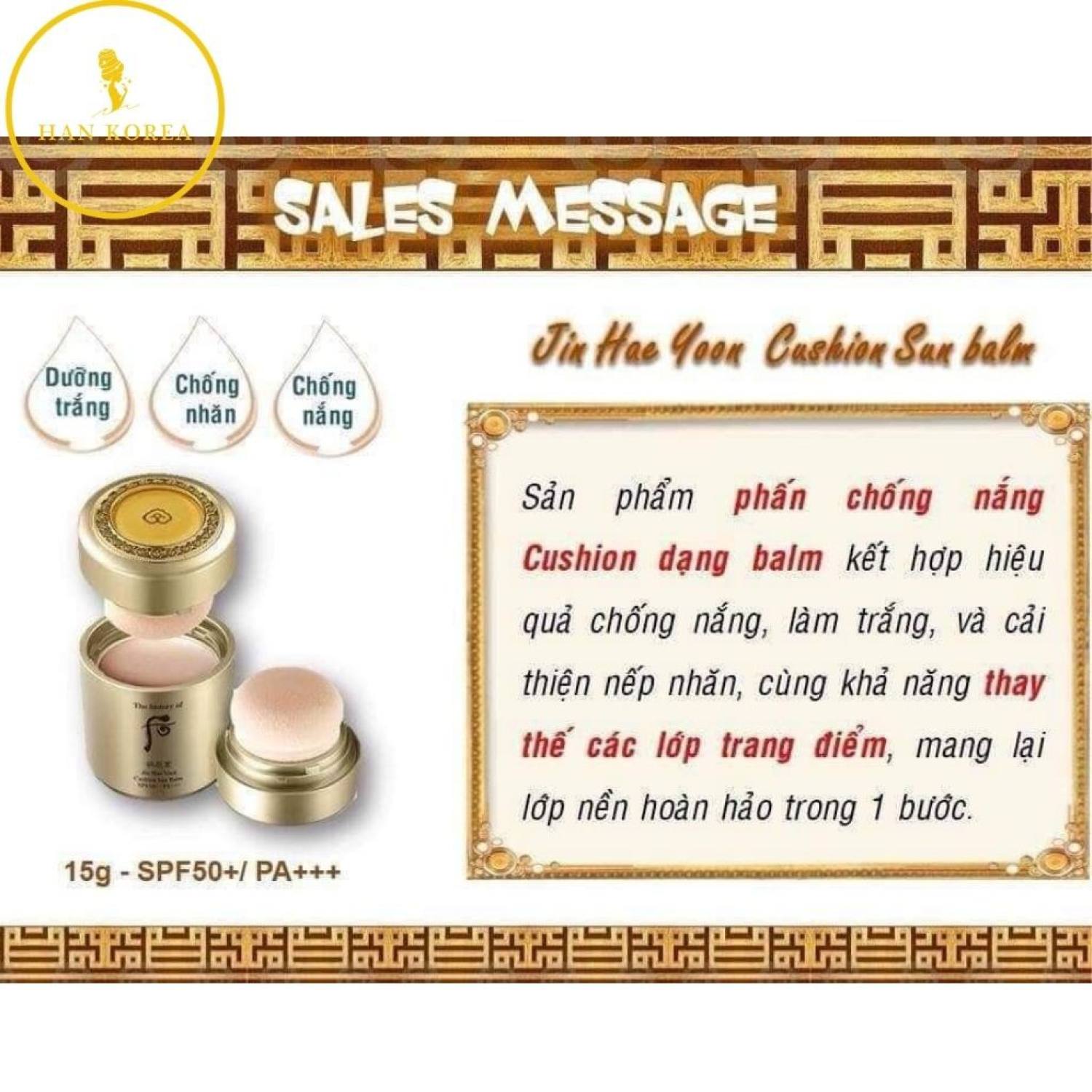 Phấn chống nắng WHOO balm spf50 pa+++
