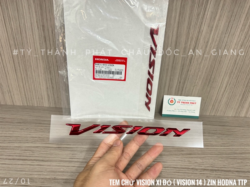 Tem chử Vison Xi Đỏ ( Vision 2014 - 2019 ) ( 1 miếng )