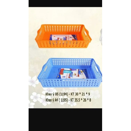 {GIÁ HỦY DIỆT} KHAY NHỰA CHỮ NHẬT, RỔ NHỰA A4 B5 NHỰA VIỆT NHẬT