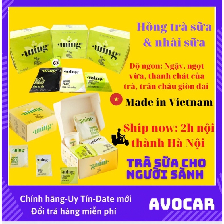 Trà sữa wings set hộp 5 gói hồng trà sữa trà sữa nhài