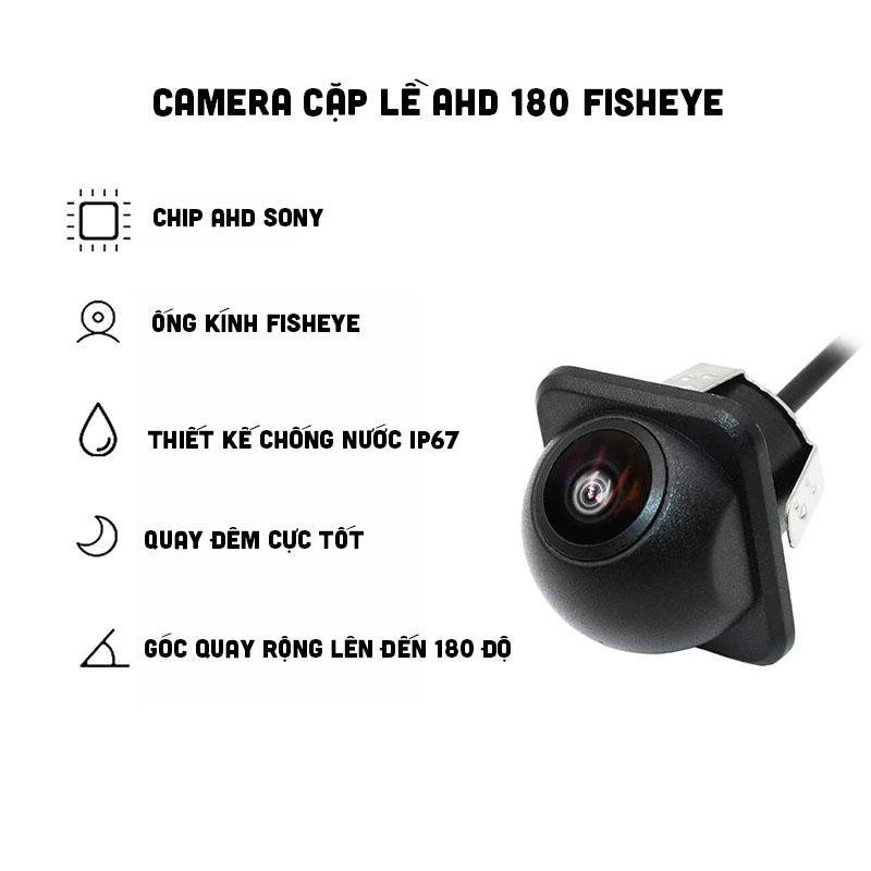 [HCM]Camera cặp lề AHD 180 Fisheye mũ rơm