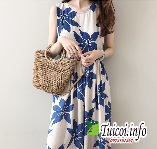 Túi cói đeo chéo quai tròn-[Giá gốc tại xưởng]