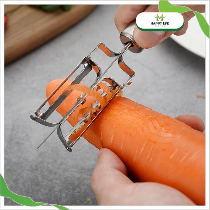 DỤNG CỤ NẠO + BÀO SỢI RAU CỦ QUẢ ĐA NĂNG bằng inox - GỌT VỎ HOA QUẢ TRÁI CÂY