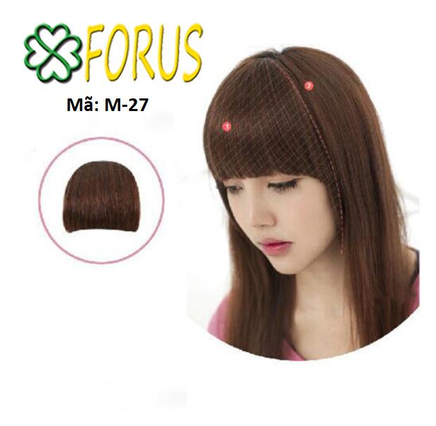 Tóc mái dầy ngang M27, màu [nâu vàng 2/30] tóc giả nữ