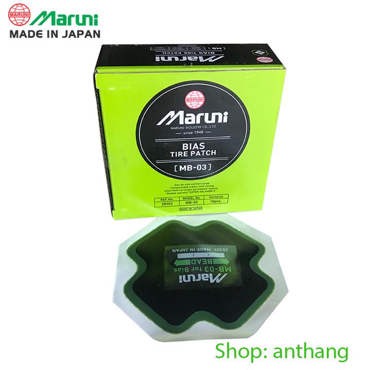Nguyên hộp miếng vá lốp MB dùng cho lốp bố chéo Maruni (Nhật Bản)