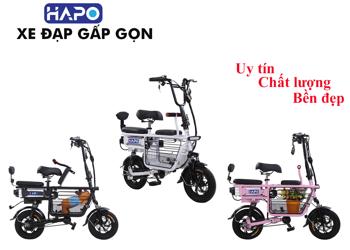 xe đạp điện gấp gọn, xe đạp điện đa năng gấp gọn - 3 ghế ngồi 2