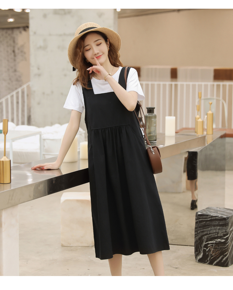 Sét yếm bầu đen kèm áo cộc trắng  1340