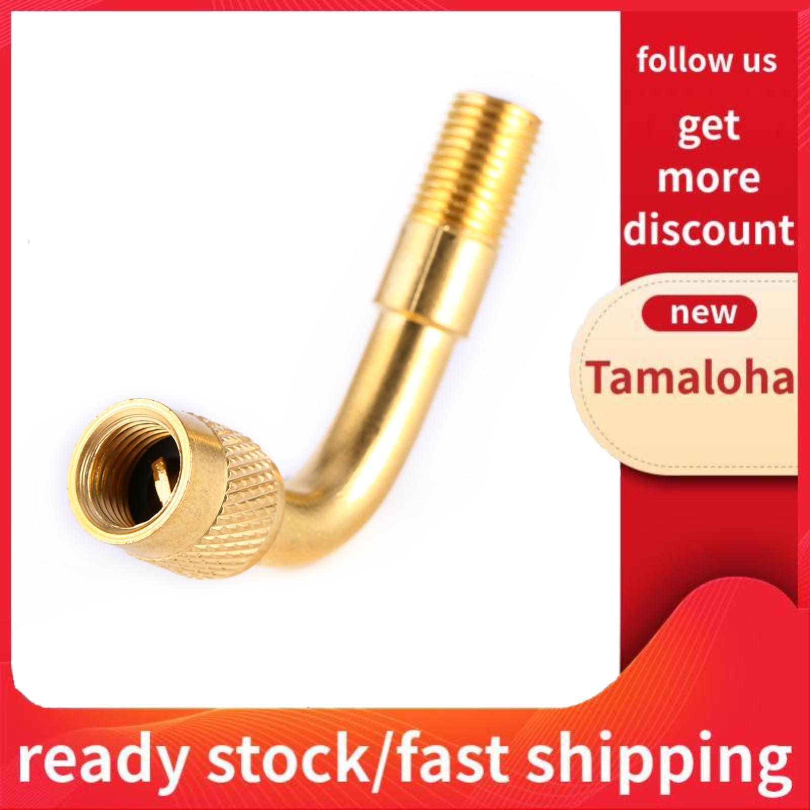 Tamloha 5x Air Tyre Valve Extension 90 Degree Brass Adaptor Auto Car Tire Stem Extender