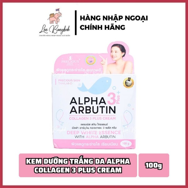 Kem Dưỡng Trắng Da Body Alpha Arbutin Collagen Cream 3plus+ Precious Skin Thái Lan 100g