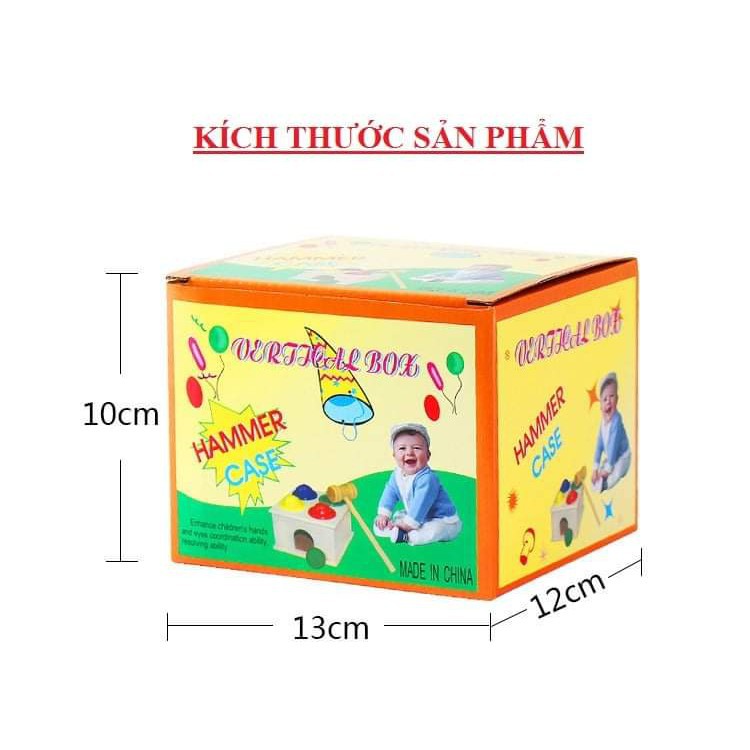 Đồ Chơi Đập Bóng - Hộp Đập Bóng Gỗ ( trơn )