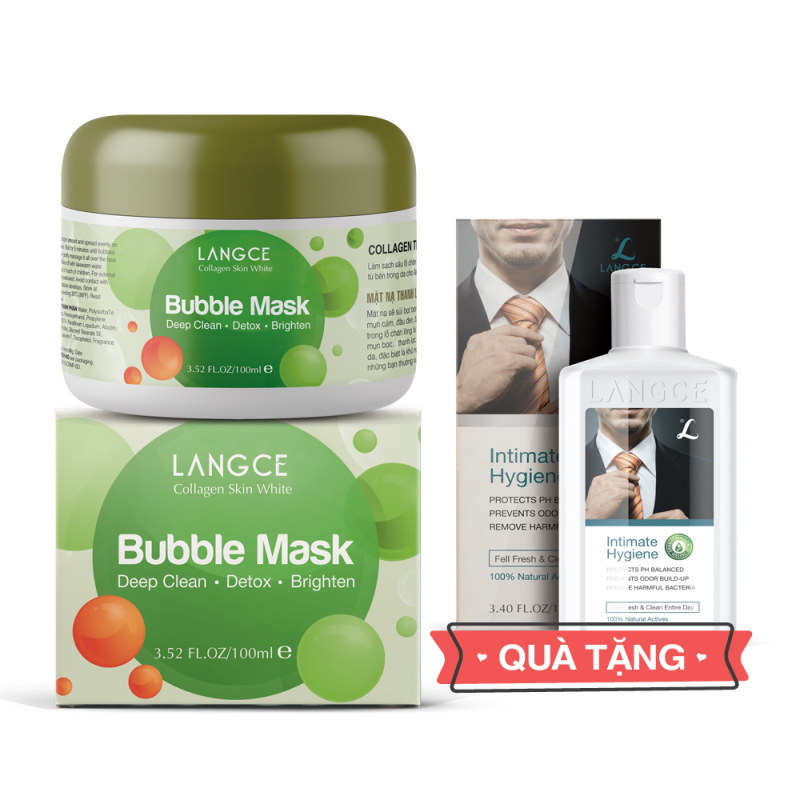 Mặt Nạ Sủi Bọt Collagen Thải Độc Tố Se Khít 100ml cho Nam TẶNG Gel Vệ Sinh Vùng Kín Nam 100ml LANGCE giá rẻ