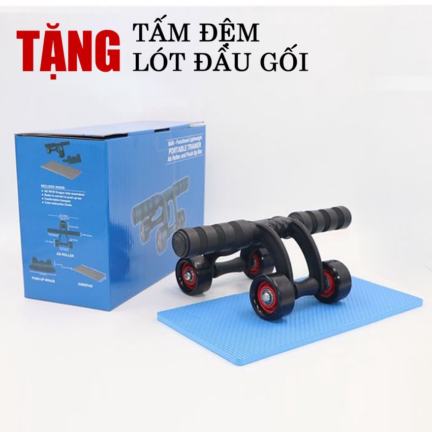 Con Lăn Tập Bụng 4 Bánh Folding Abdominal Wheel