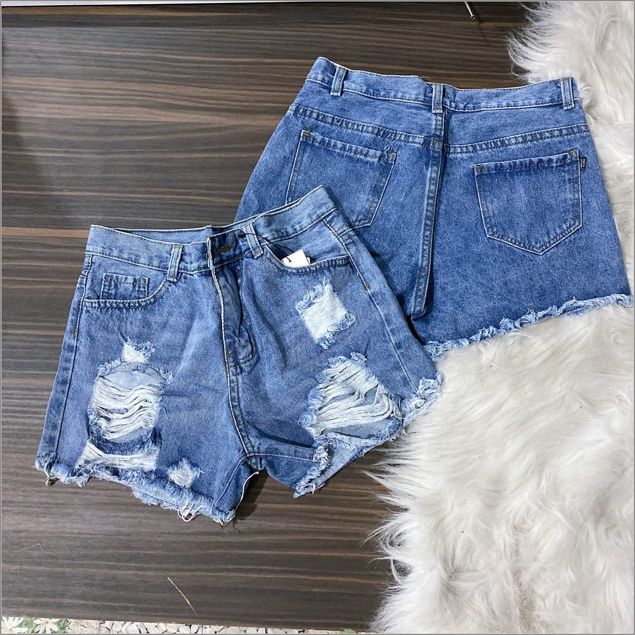 Quần short jean nữ rách 2/2  HAI BÊN r-10