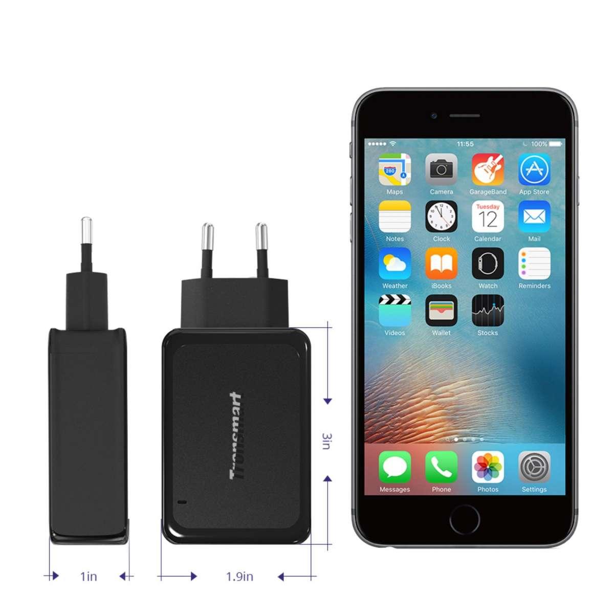 Sạc TRONSMART 3 cổng 42w Quick Charge 3.0
