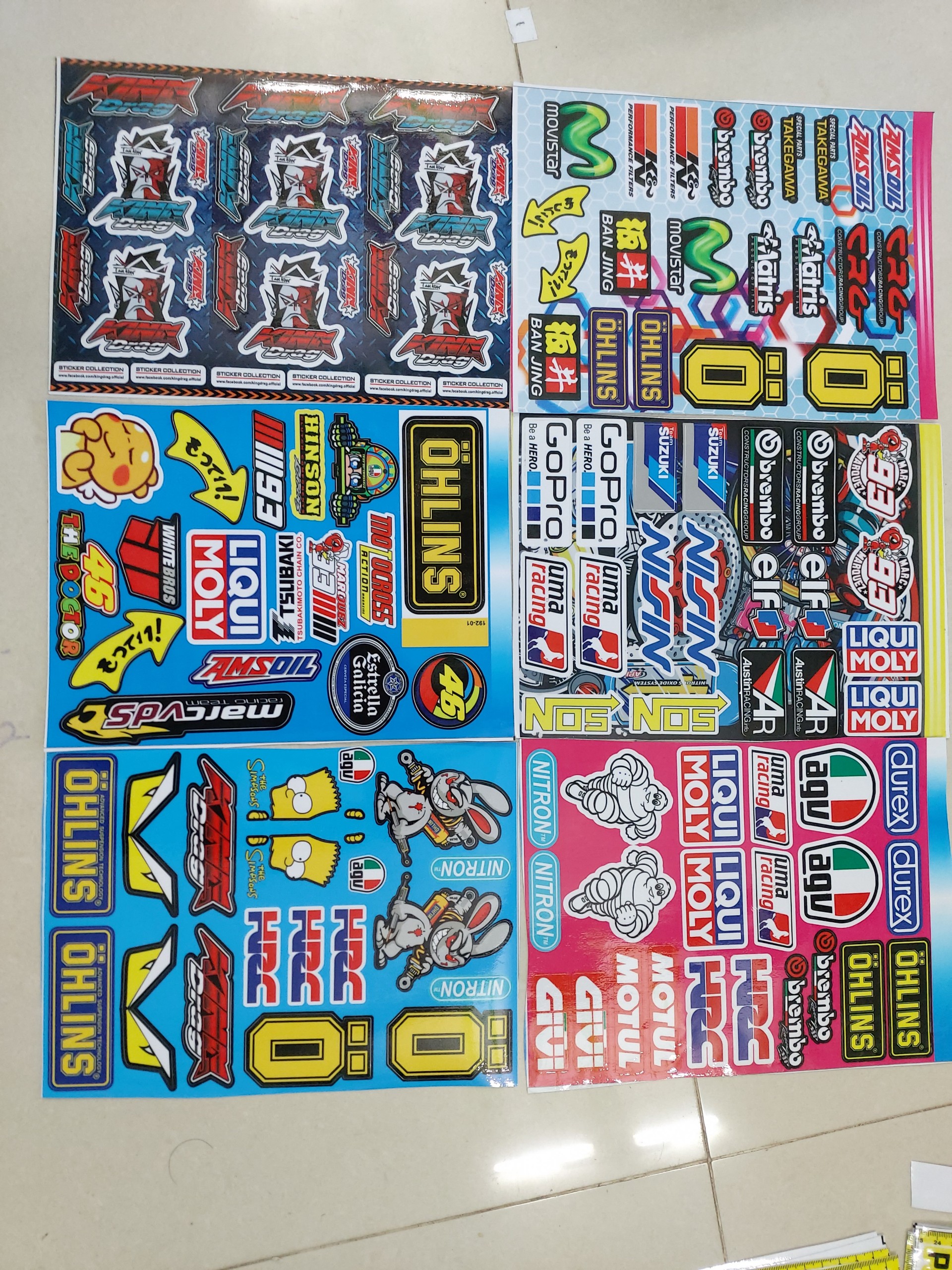[HCM]combo 6 tấm sticker logo nhãn hiệu xe máy