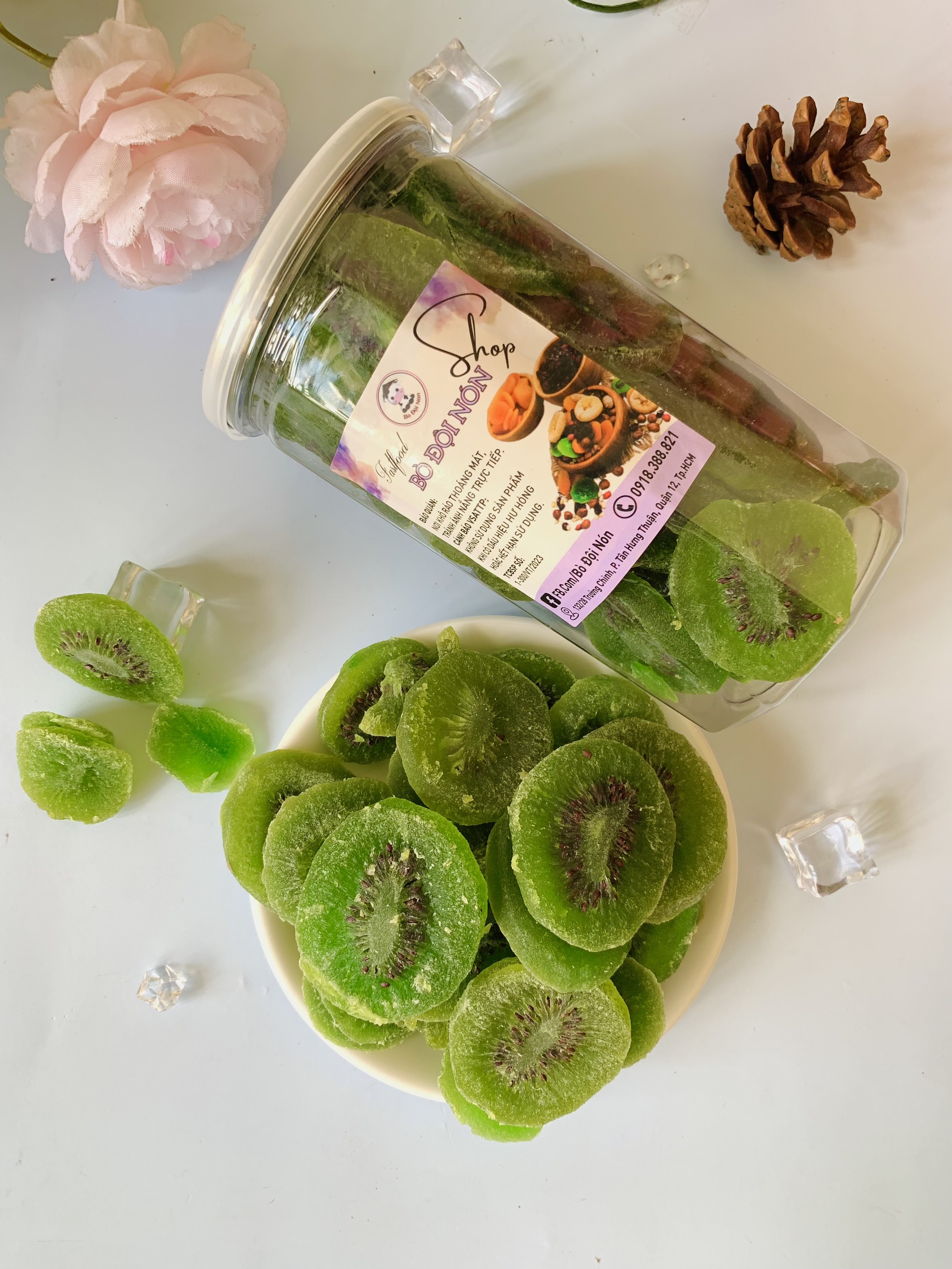 500G MỨT KIWI XANH Bò Đọi Nón