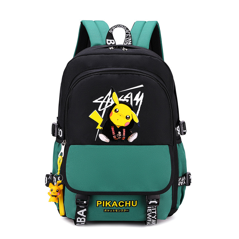 Trẻ em gậy kéo hoạt hình cho bé trai và bé gái pikachu cặp sách