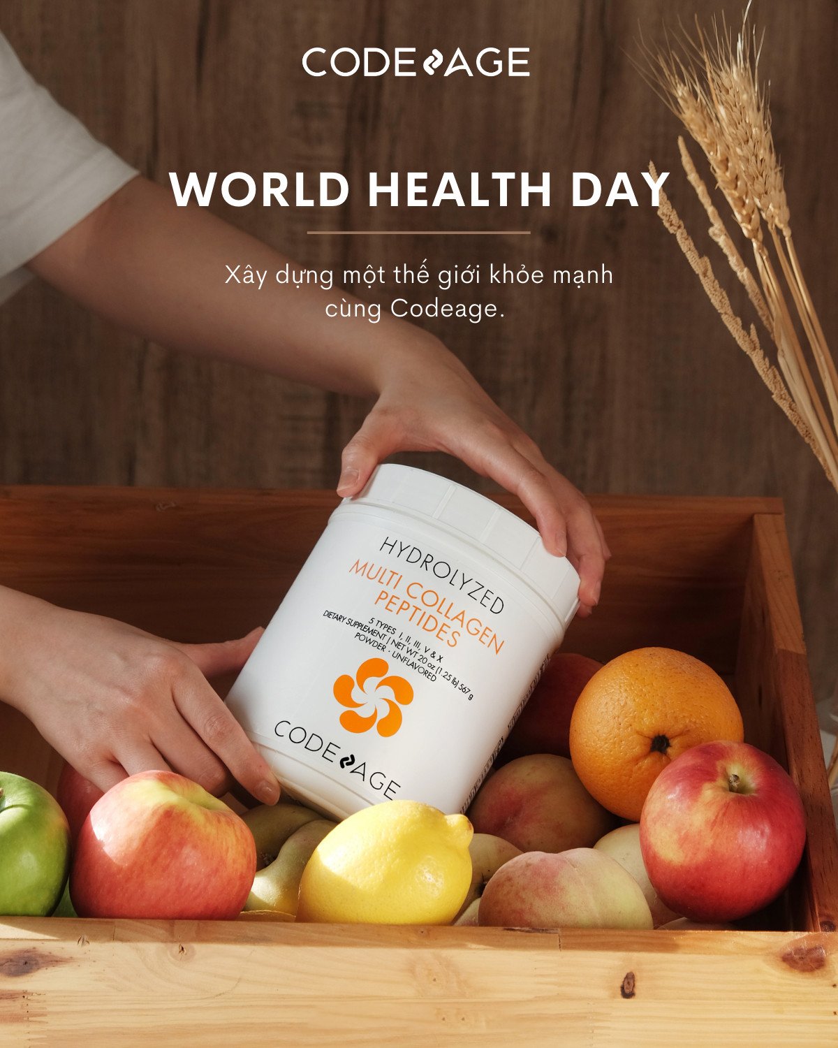 Bột Collagen thủy phân tổng hợp Codeage Hydrolyzed multi collagen 567g MaCi