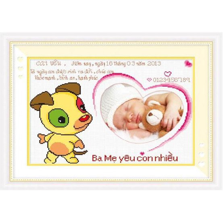 [HCM]Tranh thêu chữ thập 12 con giáp - kích thước 50 * 38