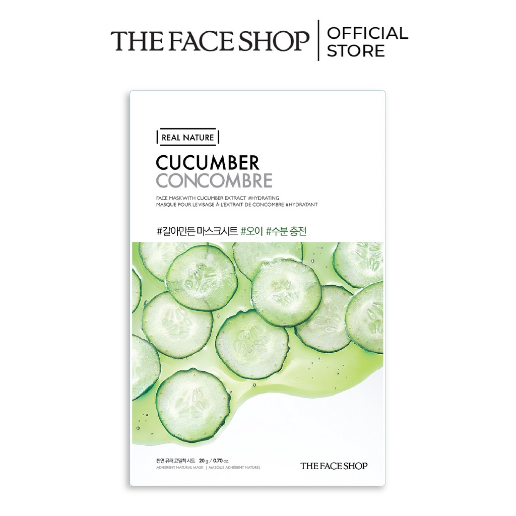 Combo 39 Mặt Nạ Real Nature The Face Shop 20g (oliu,hoa sen,bơ hạt,tràm trà,dưa leo,chanh,lựu,trà xanh,bơ)