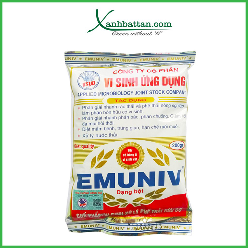 Chế Phẩm Ủ Phân Và Rác Thải Emuniv Gói 200 Gram