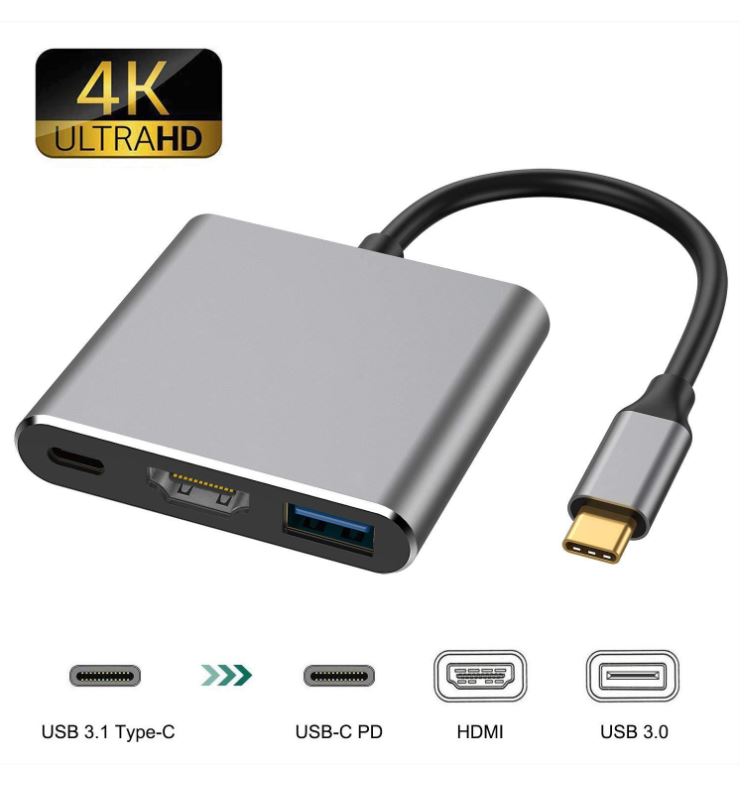 ADAPTER USB C 3 IN 1 ( HỖ TRỢ SAMSUNG DEX ) HDMI + USB + TYPE C