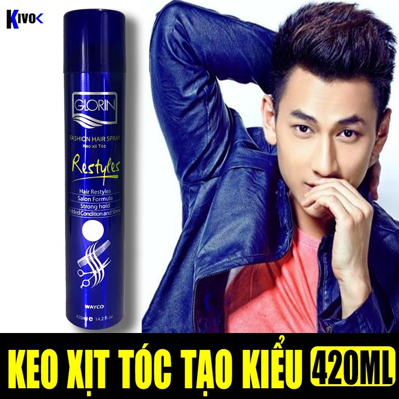Keo xịt tóc cứng glorin restyles fashion hair sprray 420ml chính hãng - 8254