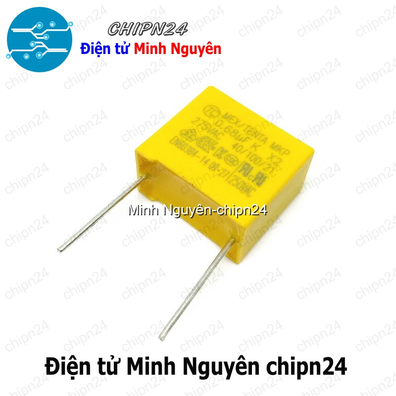 [5 con] (F238) Tụ hộp 684 275VAC 15mm (0.68uF MEX/TENDA MKP K X2 40/100/21) - HH005320