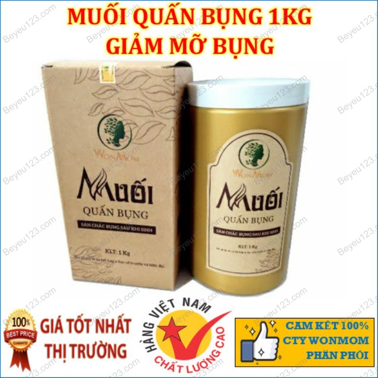 Hộp 1kg Muối thảo dược quấn bụng giảm eo Wonmom - giúp săn bụng giảm mỡ sau sinh (Việt Nam) WM510