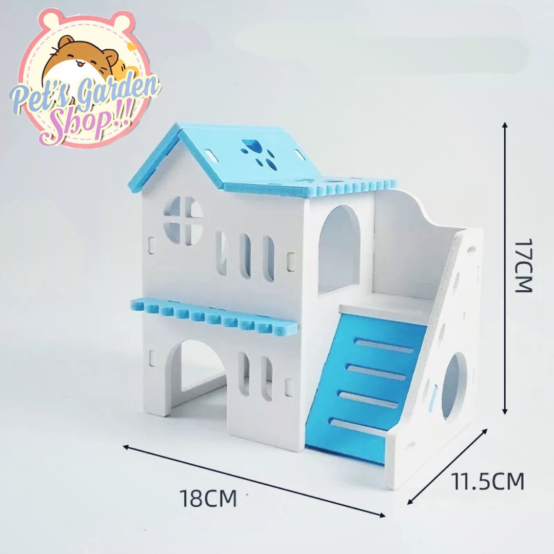 Nhà lầu mái Thái gỗ ép dạng lắp ráp cho hamster