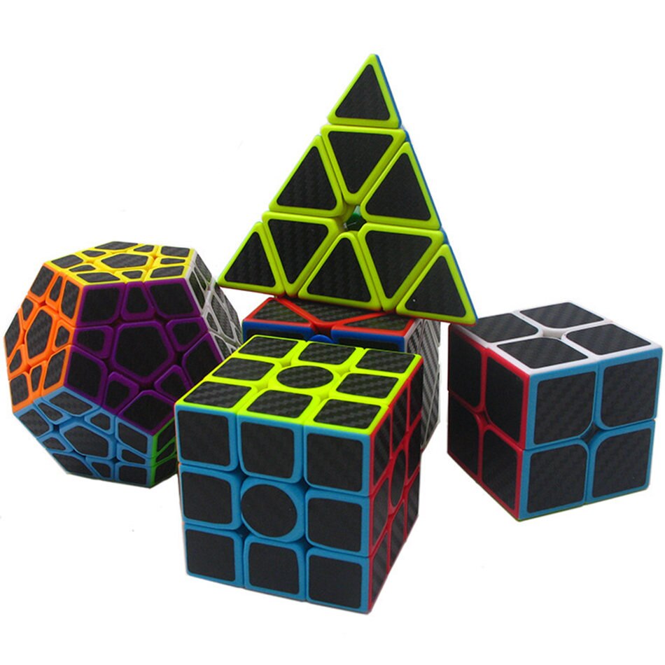 Combo 5 Rubik Zcube Carbon Biến Thể - 5 Rubik Cao Cấp  ( Tặng 5 chân đế rubik )