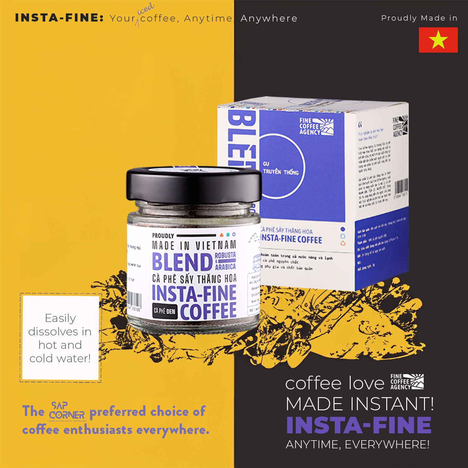 Hũ Cà phê Hòa Tan Pha Lạnh FCA Blend (Robusta & Arabica)