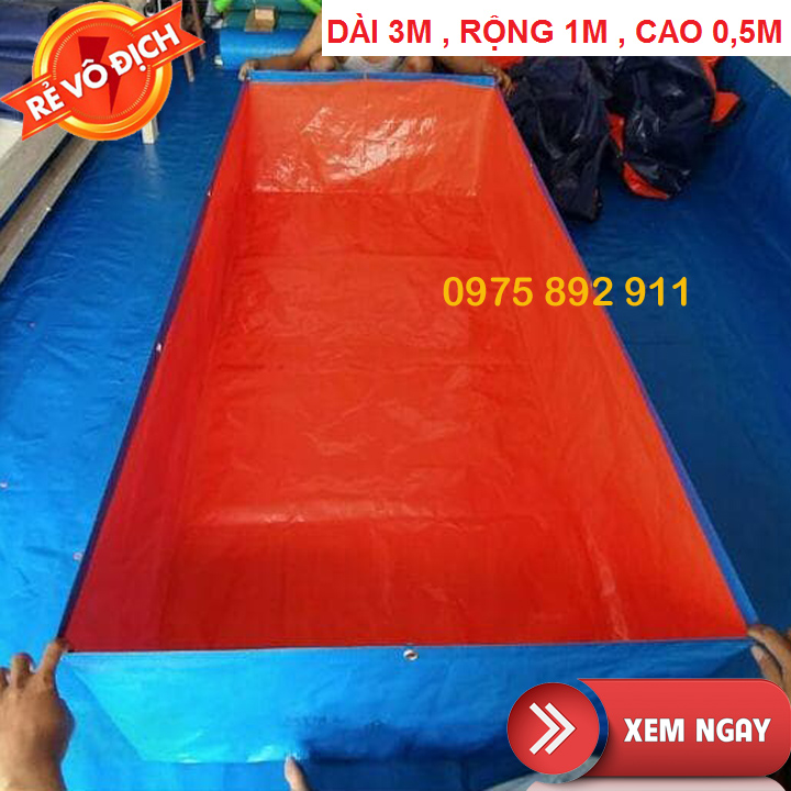 BỂ BẠT NUÔI ỐC ẾCH LƯƠN, CÁ TRẠCH - LOẠI 3x1x0,5