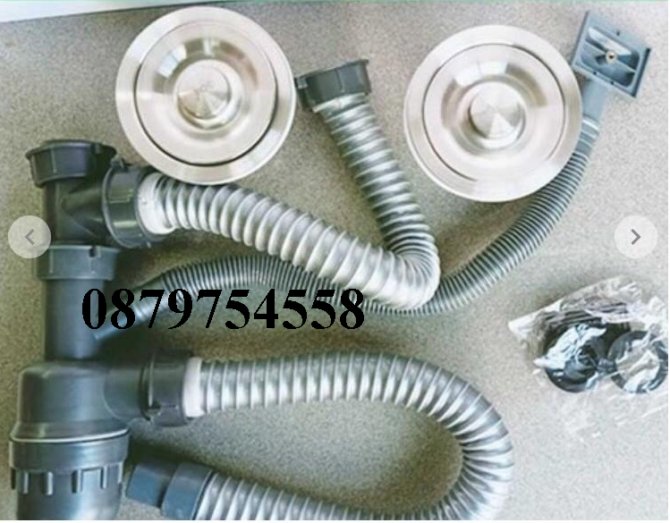 Chậu rửa chén 2 hộc + vòi lạnh 304+ dây cấp