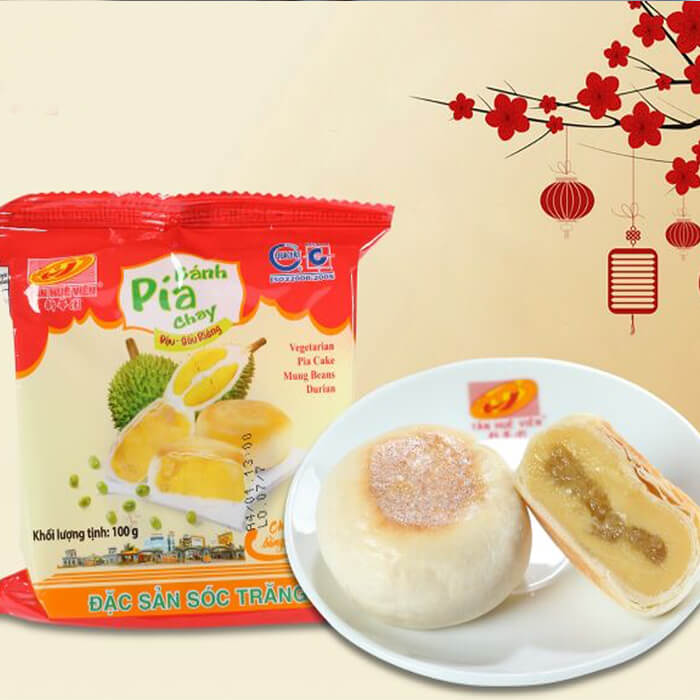 BÁNH PÍA CHAY ĐẬU XANH-SẦU RIÊNG (400g_4 cái)